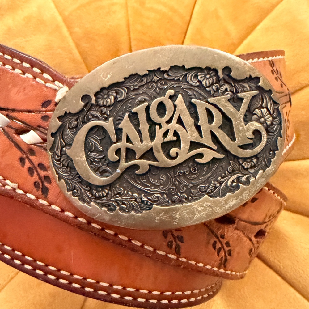 Vintage Calgary western belt leather strap